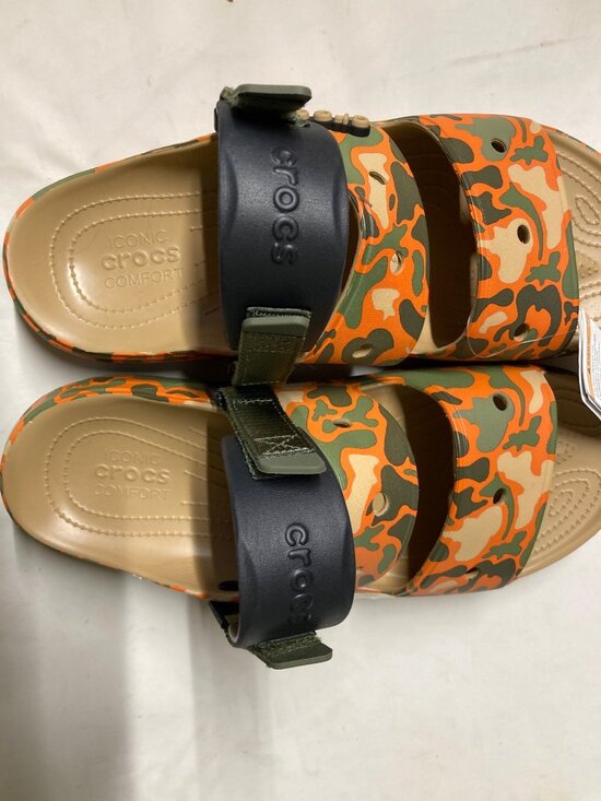Crocs Classic Allterrain Camo Sandals Orange/Green Men Size 15 New With Tag